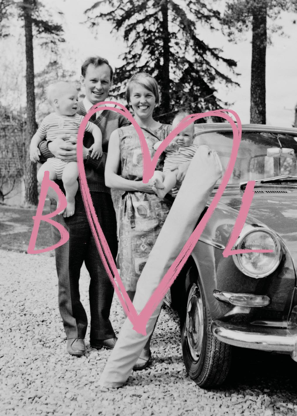 BabyBjörn family with Björn and Lillemor and two of their children